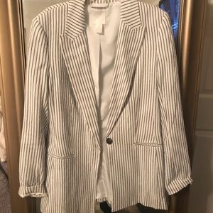 Striped boyfriend blazer